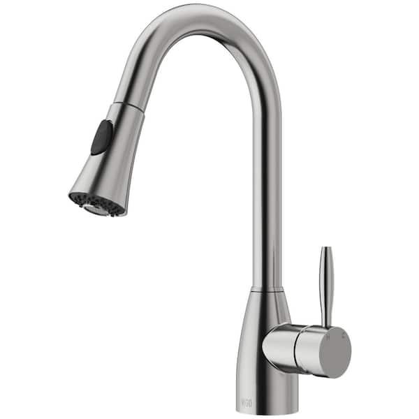 Aylesbury Single-Handle Pull-Down Sprayer Kitchen Faucet in Stainless Steel Aylesbury Single-Handle Pull-Down Sprayer Kitchen Faucet in Stainless Steel
