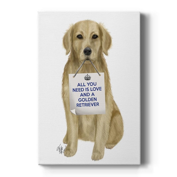 Wexford Home Love and Golden Retriever By Wexford Homes Unframed Giclee Home Art Print 18 in. x 12 in.