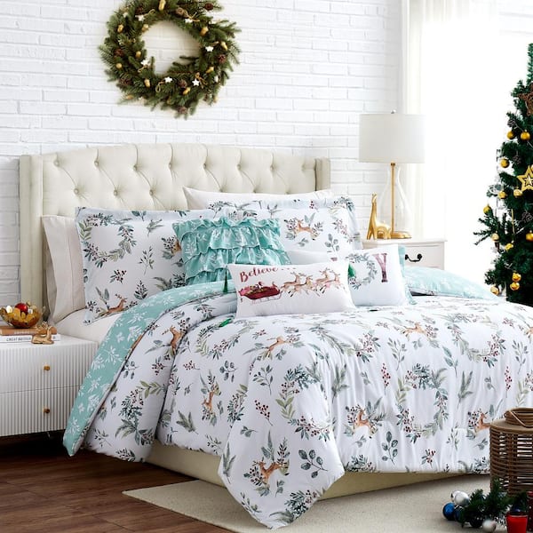 Southshore Fine Linens Happy Holidays 6-Piece Microfiber Full / Queen Comforter Set