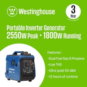 WEN Super Quiet 2500-Watt Portable Dual Fuel Powered Inverter Generator  with Recoil Start, Fuel Shut-Off and CO Sensor DF250iX - The Home Depot