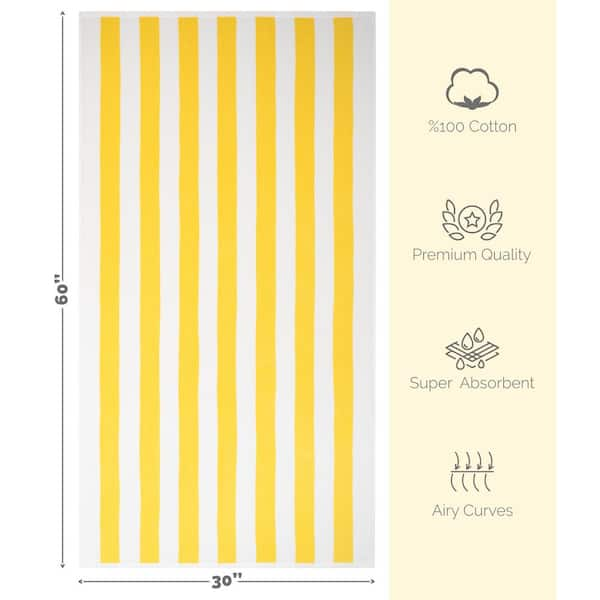 Pool Towels Yellow Stripe 30×60 9lb