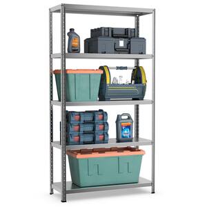 74'' 5-Tier Metal Garage Wall Shelf Unit Adjustable Heavy Duty Garage Storage Rack