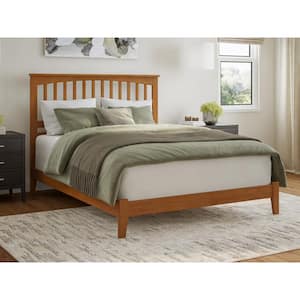 Mission Light Toffee Natural Bronze Solid Wood Frame Queen Low Profile Platform Bed