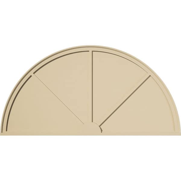 Ekena Millwork 68-in W x 34-in H x 2-in P Half Round 3-SpokeSignature Urethane Pediment, Primed Tan