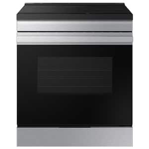Bespoke 30 in. 6.3 cu. ft. 4 Element Smart Slide-In Induction Range with Anti-Scratch Glass Cooktop in Stainless Steel