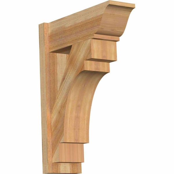 Ekena Millwork 8 in. x 30 in. x 22 in. Merced Traditional Rough Sawn Western Red Cedar Outlooker
