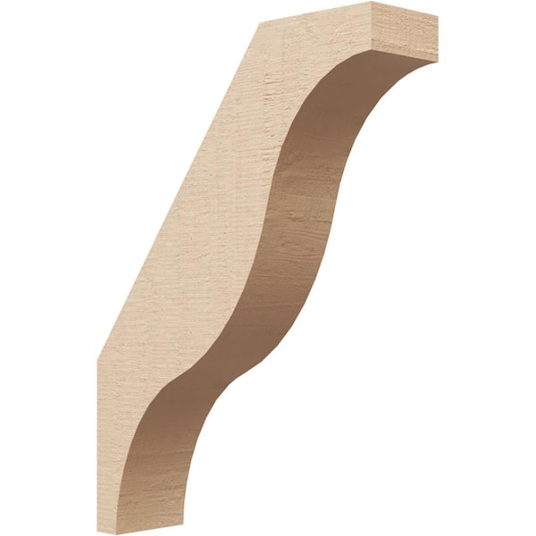 Ekena Millwork 3 in. x 16 in. x 12 in. Funston Rough Cedar Woodgrain Timberthane Polyurethane Knee Brace, Primed