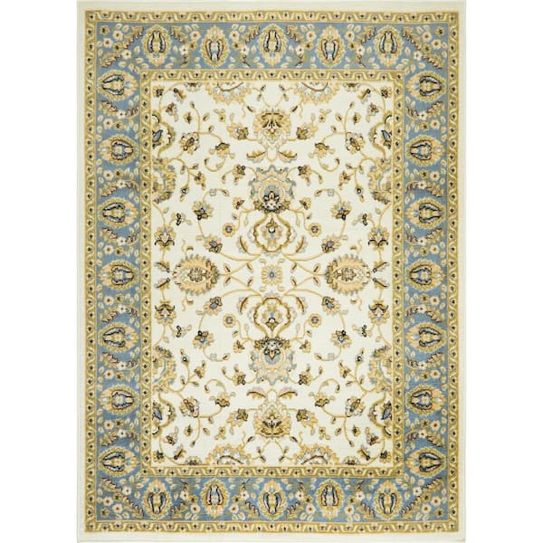 Home Dynamix Optimum Maoz Traditional Border Area Rug, Ivory/Blue, 5' 2 x  7' 2 Rectangle