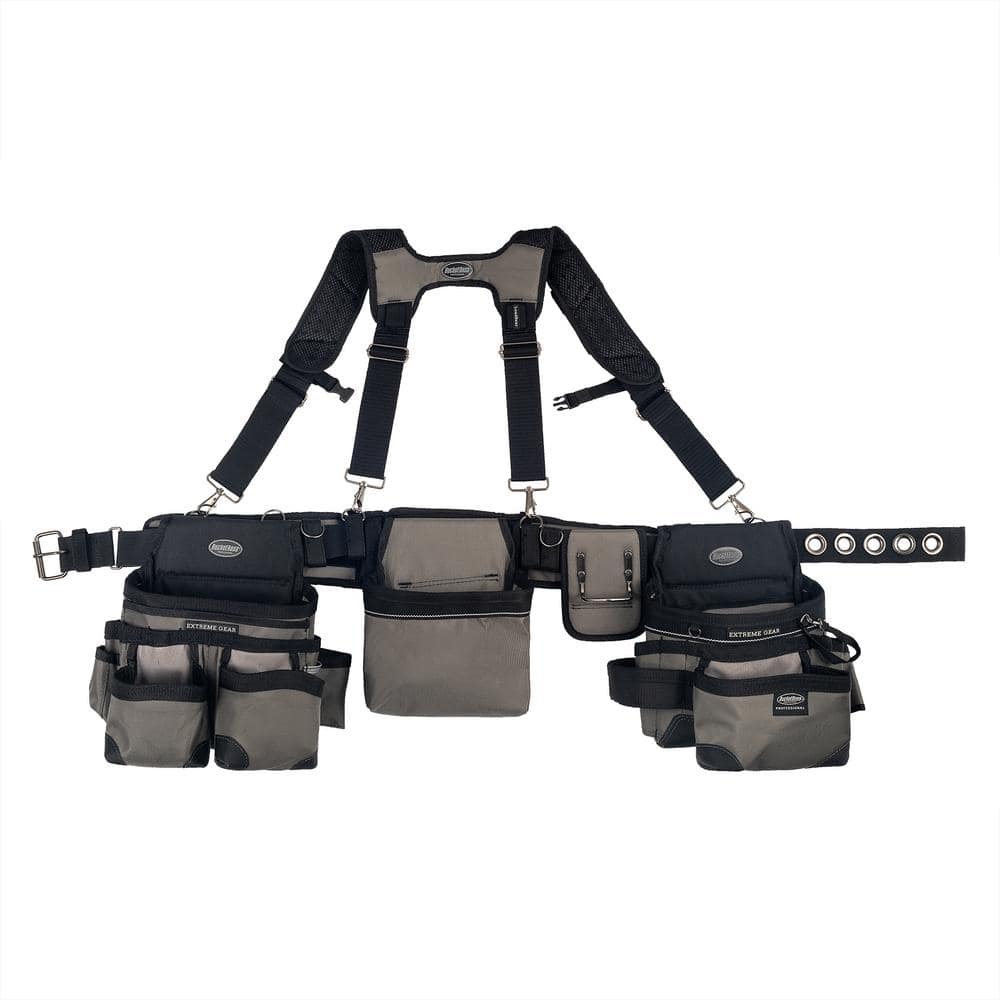 BUCKET BOSS 3-Bag Mullet Buster Adjustable Tool Belt Tool Storage ...