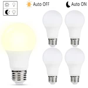 40-Watt Equivalent A19 6W Non-Dimmable Dusk to Dawn LED Light Bulb E26 Base in Daylight White 5000K (4-Pack)