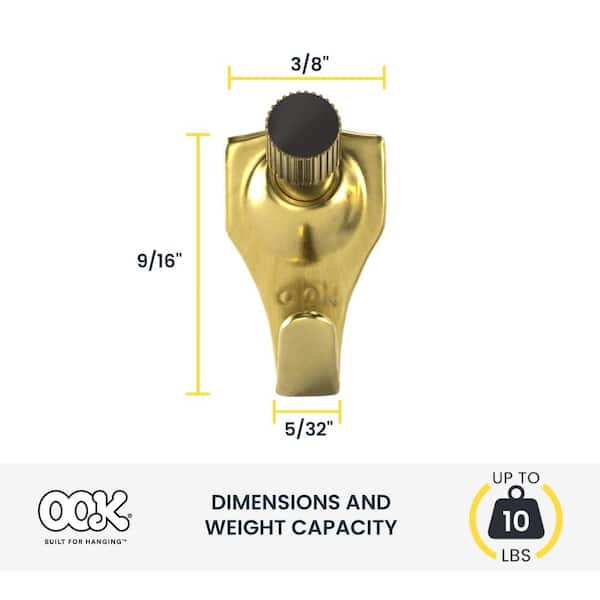 Double Prong Brass Plated Coat Hook