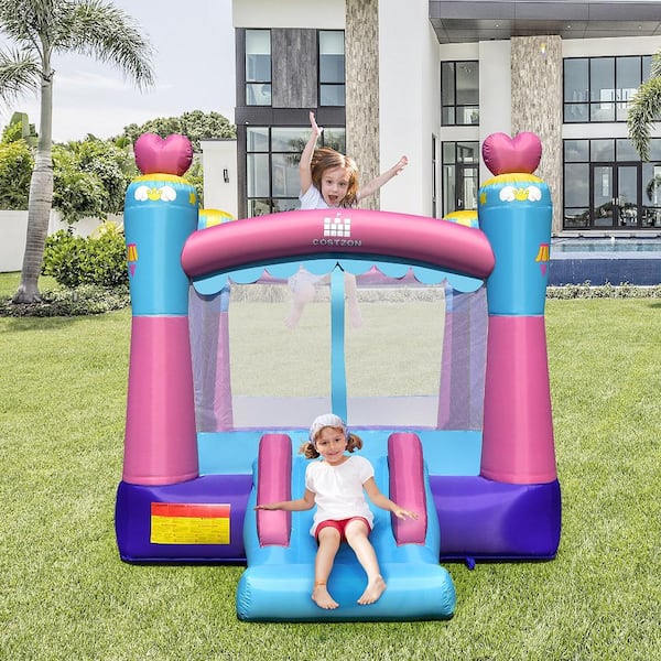 Inflatable Bounce House 3-In-1 Princess Theme Inflatable Castle with 735-Watt Blower