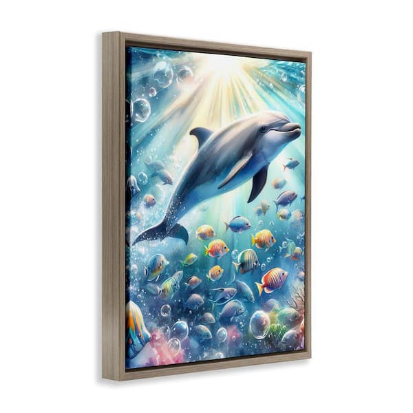 Stupell Industries Dolphin Among Sea Life by LSR Design