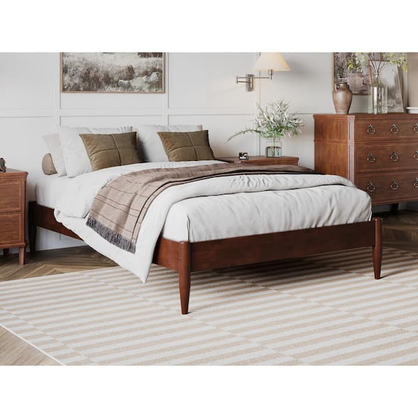 AFI Pasadena 14 in. Height Walnut Brown Solid Wood Frame Full Platform Bed