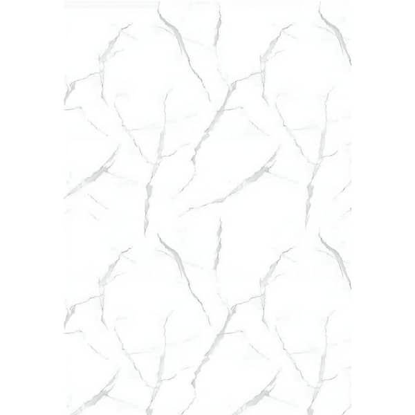 Falkirk Irvine II, 1/8 in. x 2 ft. x 4 ft. White Glossy PVC Decorative Wall Paneling, Faux Marble, 4-Pack