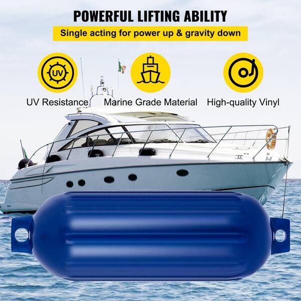 8.5" x 27" Marine Boat Fenders Bumpers UV Resistant 4 Ribbed Vinyl 