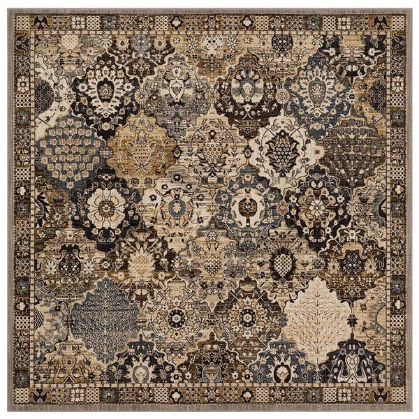 Home Decorators Collection Patchwork Grey 8 ft. x 8 ft. Square Medallion Area Rug