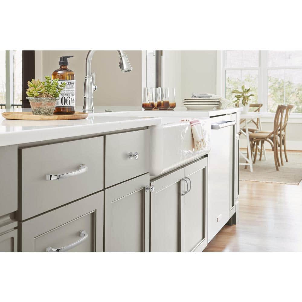 Polished Chrome Round Cabinet Knob with Mounting Hardware