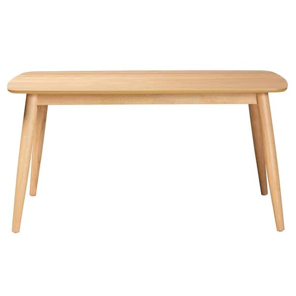 Baxton Studio Flora Natural Oak Wood 4 Legs Dining Table Seats 6