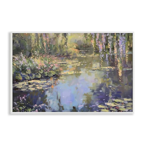 Stupell Industries Morning on Lily Pond by LSR Design Studio White Framed Nature Giclee Art Print 16 in. x 24 in.