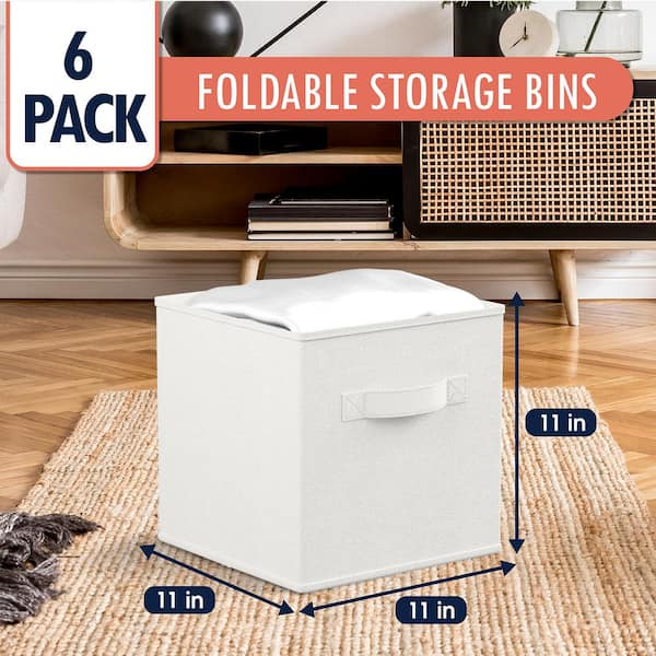 Ornavo Home 13 x 13 x 13, Gray Cube Storage Bin 6 Pack 6PK-BIN-13-13-GRAY -  The Home Depot