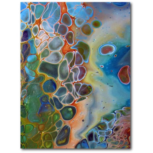 Courtside Market Turtle's Paradise Gallery-Wrapped Canvas Abstract Wall Art 20 in. x 16 in.