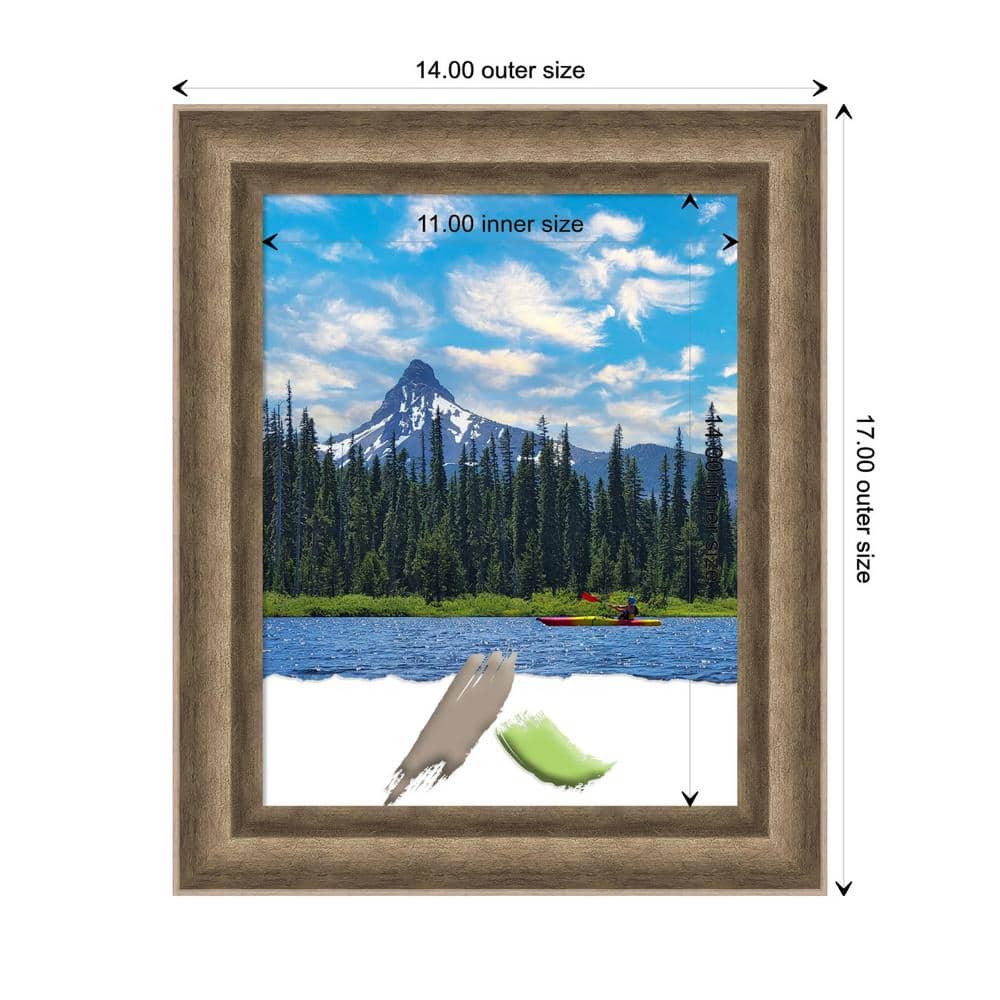 Angled Bronze Matte Finish Wood Single Photo Frame 17" x 14"