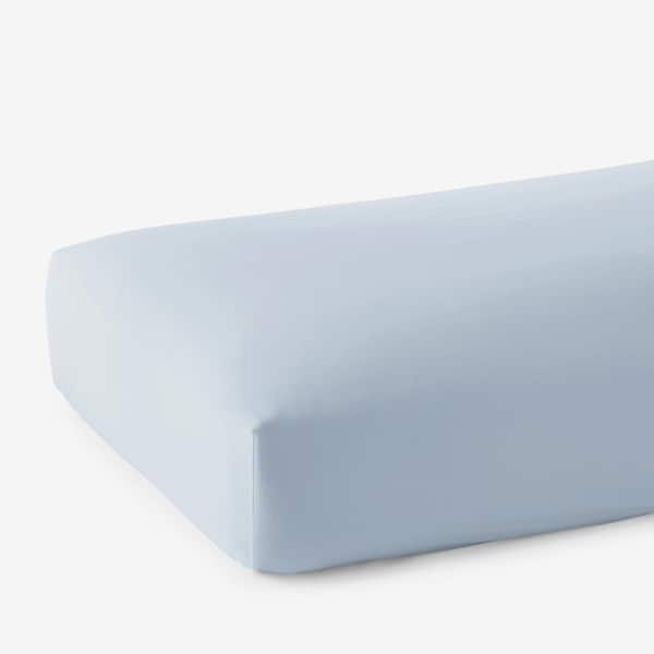 The Company Store Legends Hotel Sky Blue Solid 600-Thread Count Egyptian Cotton Sateen Queen Fitted Sheet
