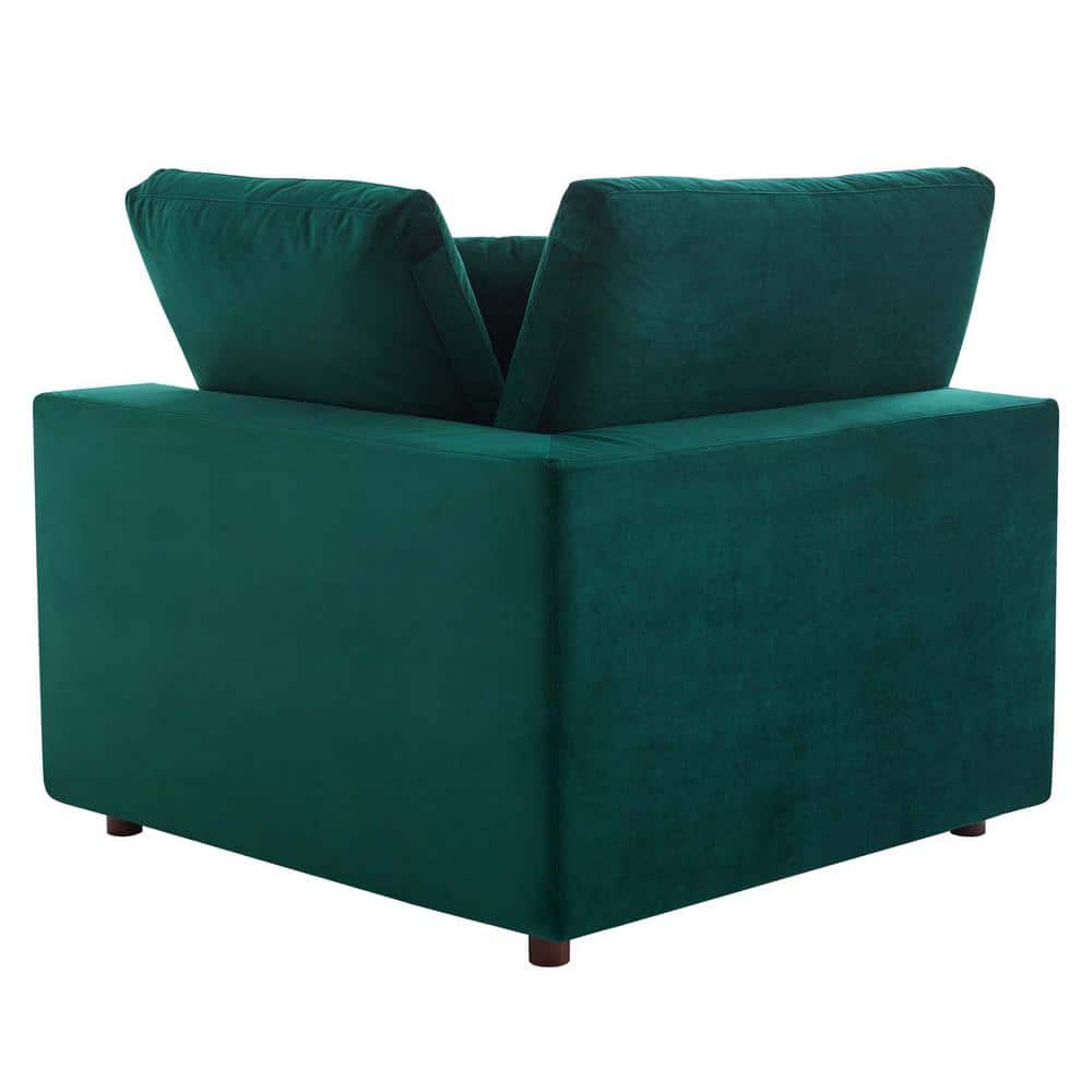 Luxurious Green Velvet 3-Seater Sofa with Down Fill Cushions