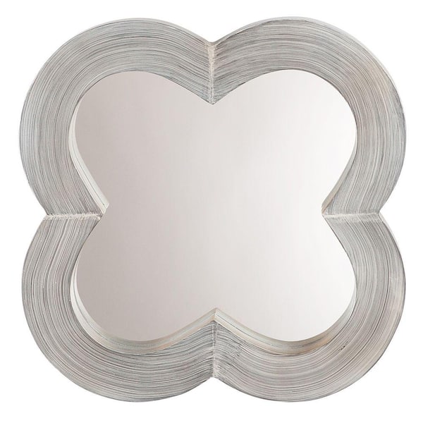 Benjara 2 in. W x 20 in. H Wooden Frame Gray Wall Mirror