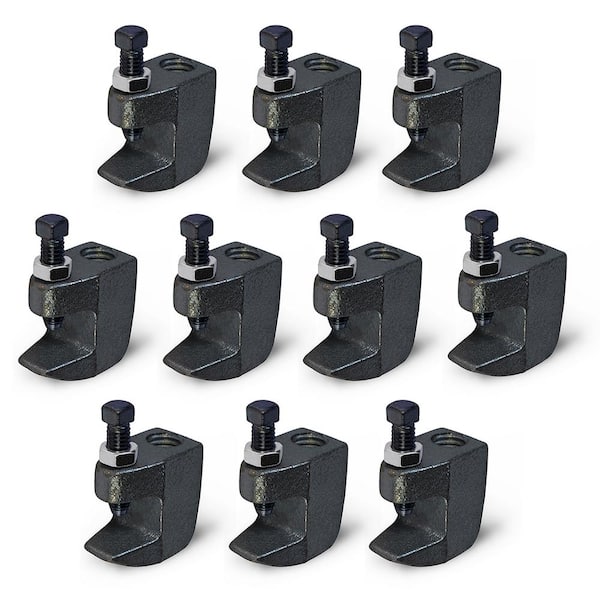 The Plumber's Choice Junior Beam Clamp for 1/2 in. Threaded Rod, Uncoated Steel (10-Pack)