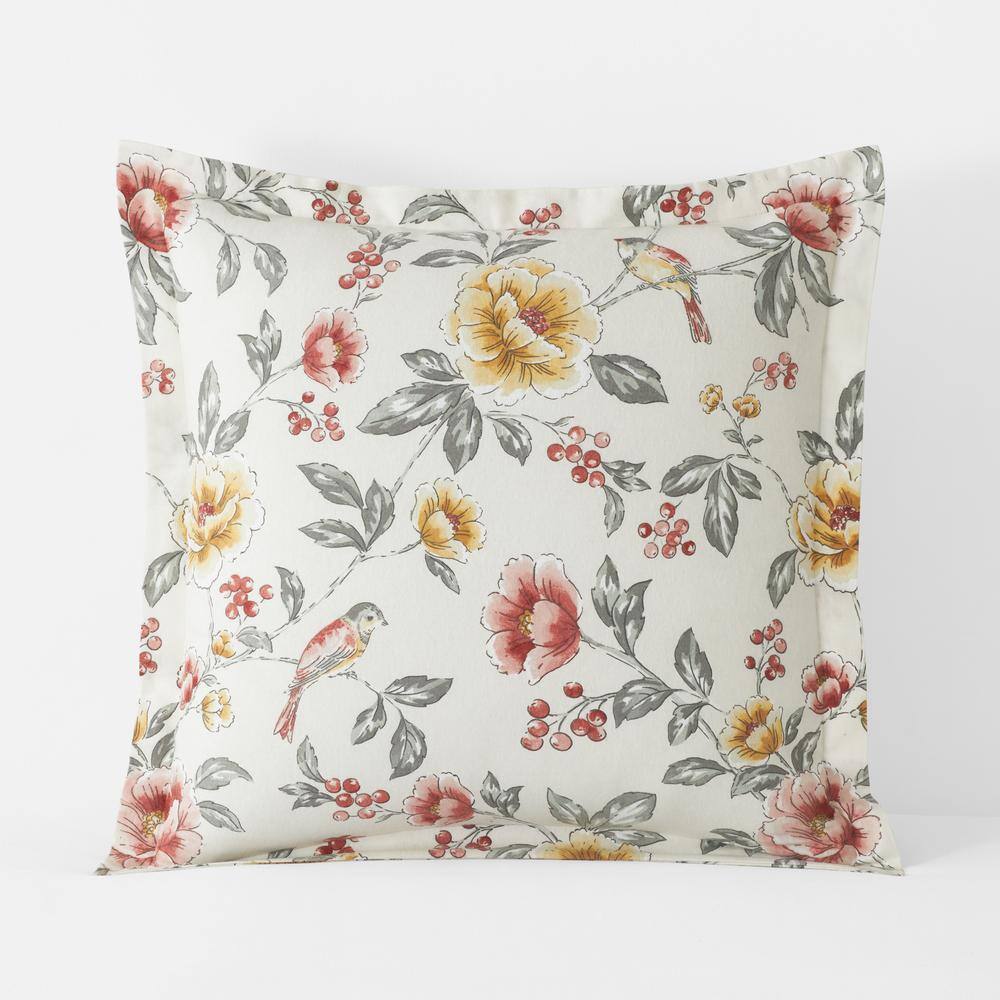 The Company Store Company Cotton Viola Velvet Flannel White Multi Cotton Standard Sham 51164F