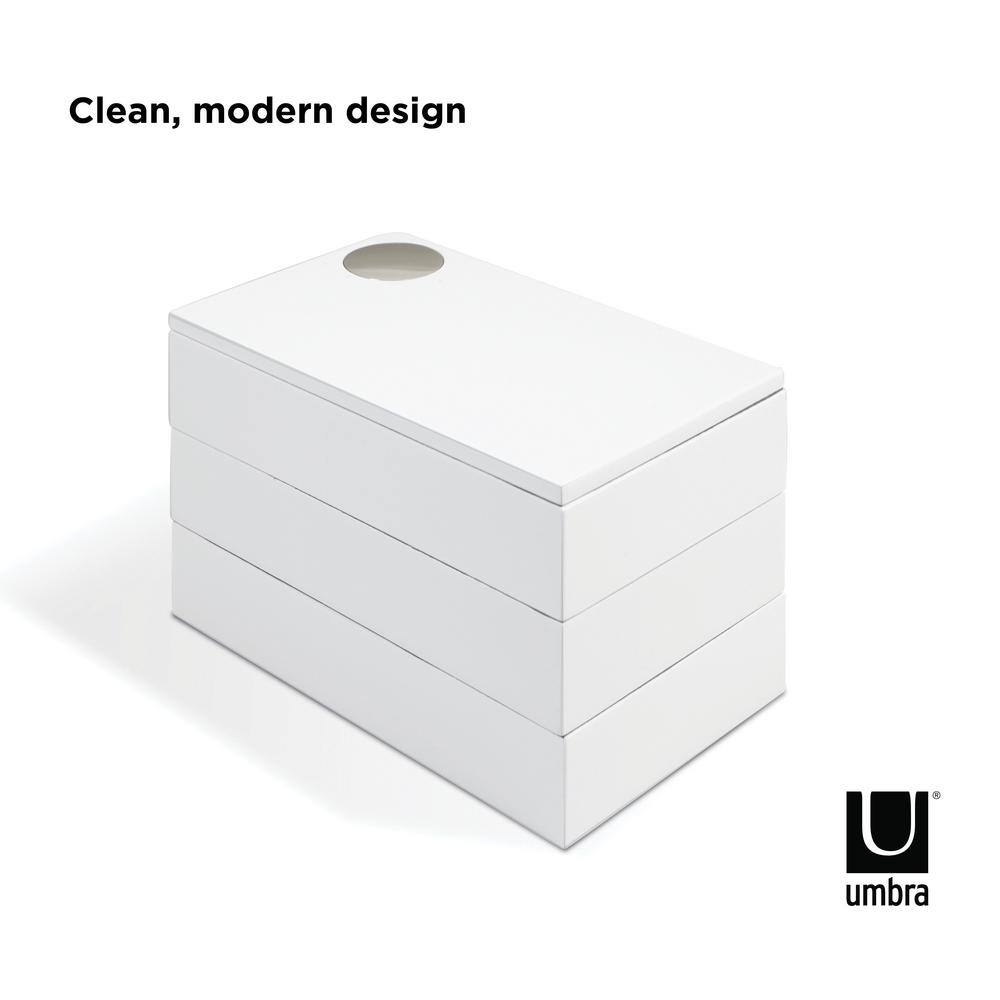 Spindle White Storage and Jewelry Box