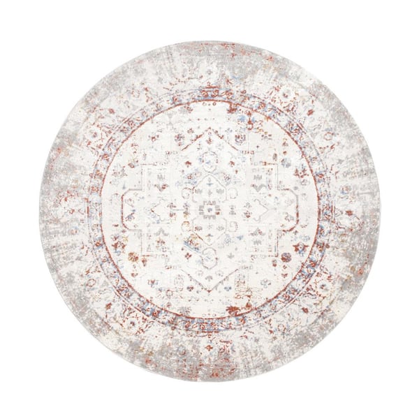 Pasargad Home Efes Multi 6 ft. Round Abstract Area Rug
