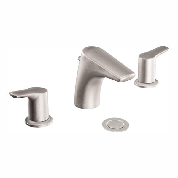 MOEN Method 8 in. Widespread 2-Handle Low-Arc Bathroom Faucet Trim Kit in Brushed Nickel (Valve Not Included)