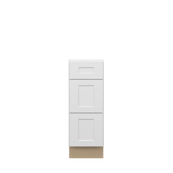 Unbranded Norfolk Shaker 12 in. W x 34.5 in. H x 21 in. D in Painted White Plywood Assembled Bath Drawer Base Cabinet