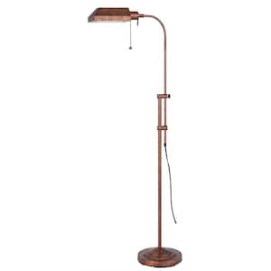 57 in. Rust 1 Dimmable (Full Range) Standard Floor Lamp for Living Room with Metal Empire Shade