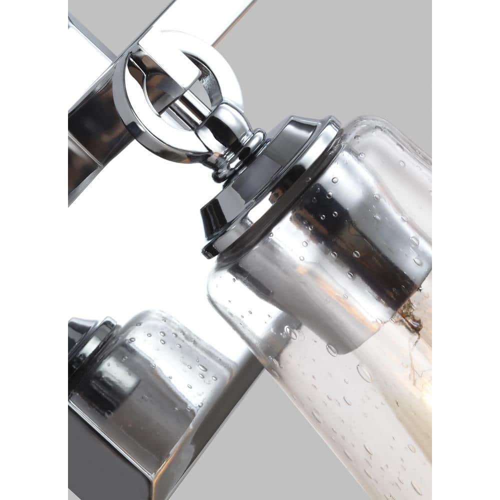 Monterro 3-Light Chrome Vanity with Clear Seeded Glass