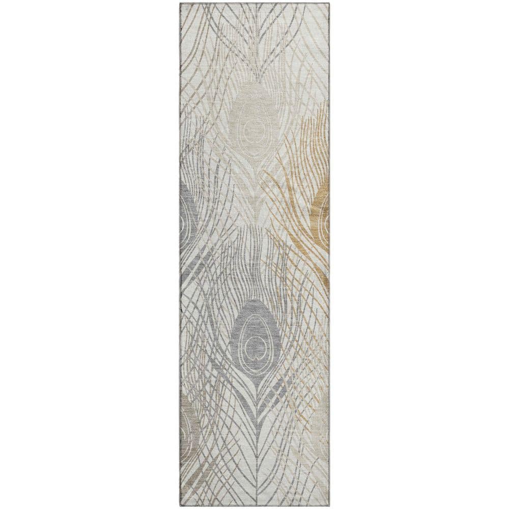 Mayfield Premium Machine Washable Abstract AMF2273 Ivory 2 ft. x 7 ft. Runner Rug price history on PriceWatchPro