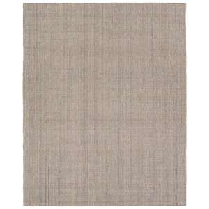 Sutton Beige/Gray 8 ft. x 10 ft. Solid Handmade Area Rug