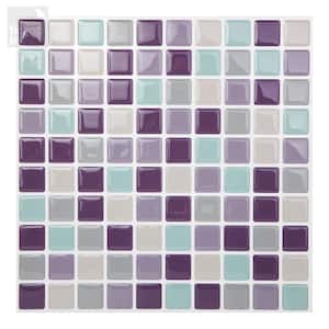 Mosaic Violetmint 10 in. W x 10 in. H Peel and Stick Self-Adhesive Decorative Mosaic Wall Tile Backsplash (10-Tiles)