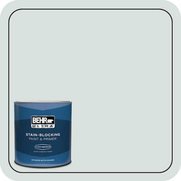 BEHR ULTRA 1 qt. #490E-2 Delicate Mist Extra Durable Satin Enamel Interior Paint & Primer