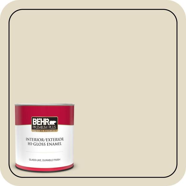 BEHR PREMIUM PLUS 1 qt. #MQ3-17 Chartreuse Frost Hi-Gloss Enamel Interior/Exterior Paint & Primer