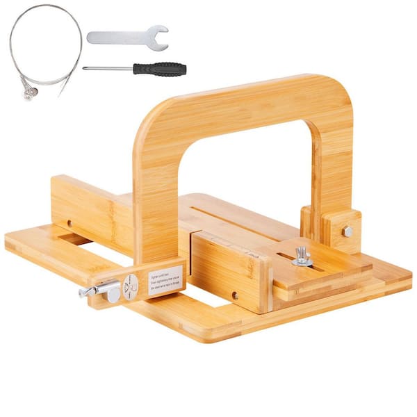 Soap Cutter, 0-2 in. Adjustable, Stainless Steel Wire, Bamboo, for DIY Soap, Candles, Cheese