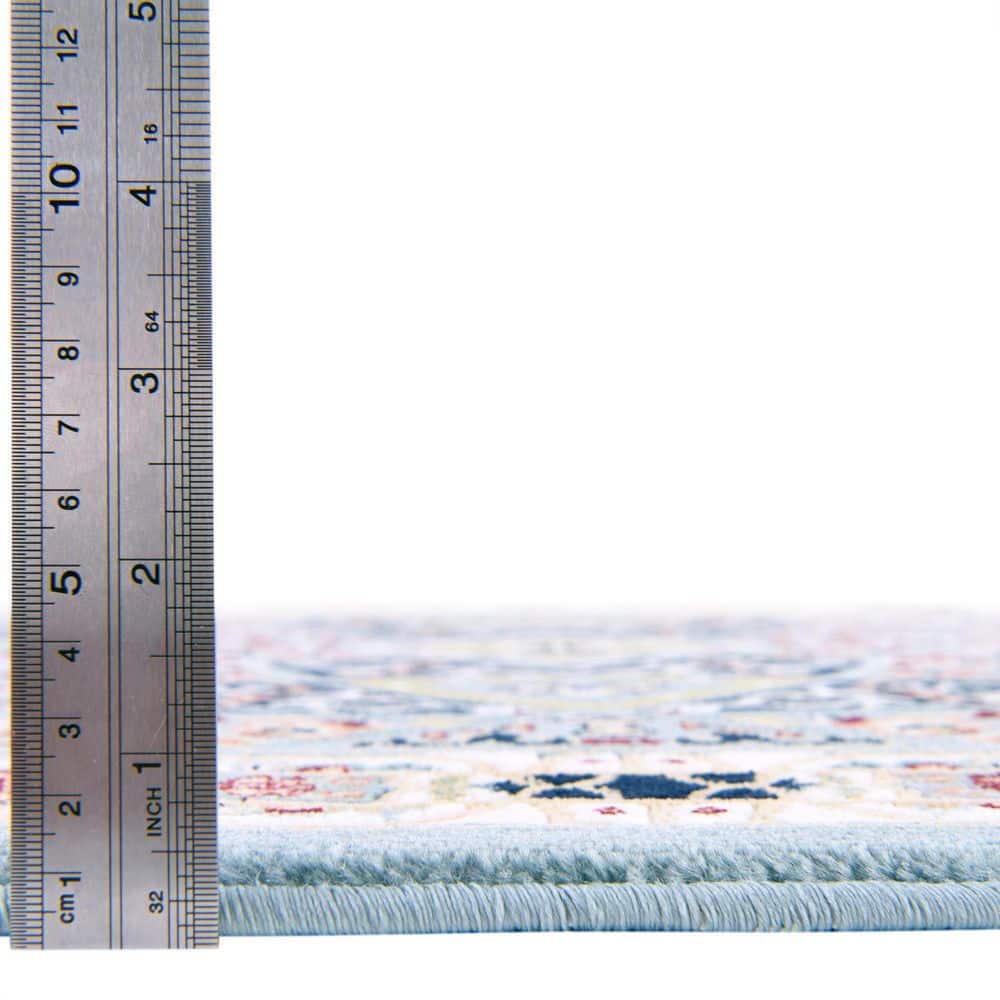 Handmade Tufted Floral Blue Synthetic 8' x 10' Rectangular Rug