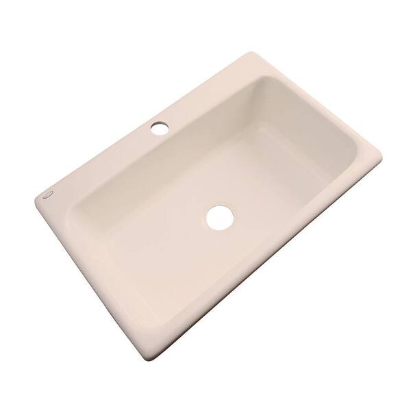 Thermocast Manhattan Drop-In Acrylic 33 in. 1-Hole Single Bowl Kitchen Sink in Peach Bisque