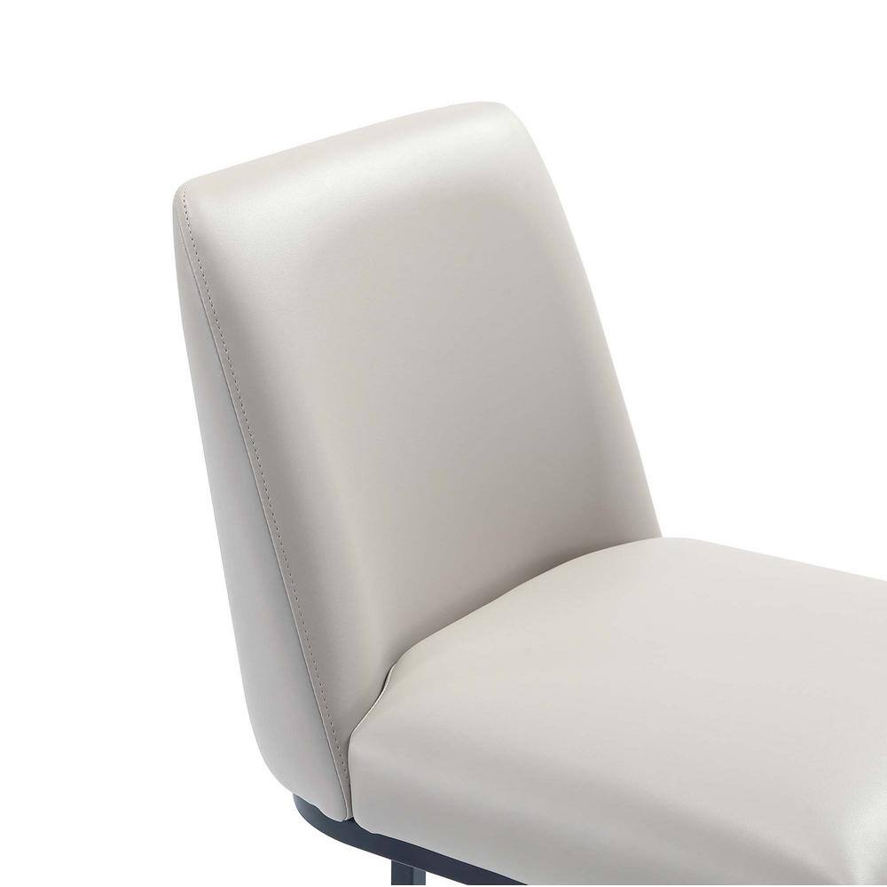 Serena Light Grey Leatherette Upholstered Metal Bar Stool