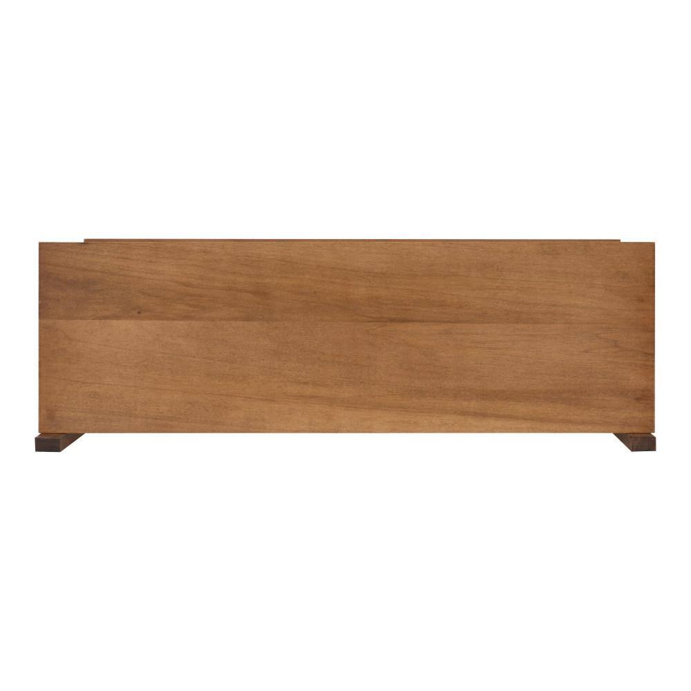 Rustic Brown Poplar Wood Floating Wall Shelf with Two Tiers