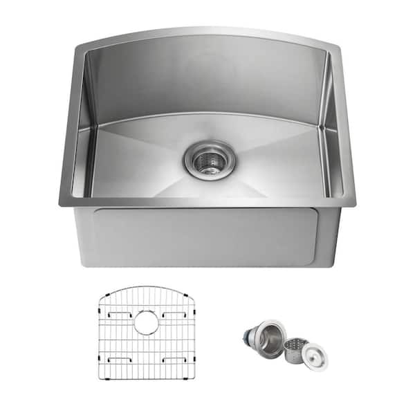 22 in. Handcrafted Undermount Single Bowl 16 Gauge Stainless Steel D Shape Kitchen Sink-K1-S22-D