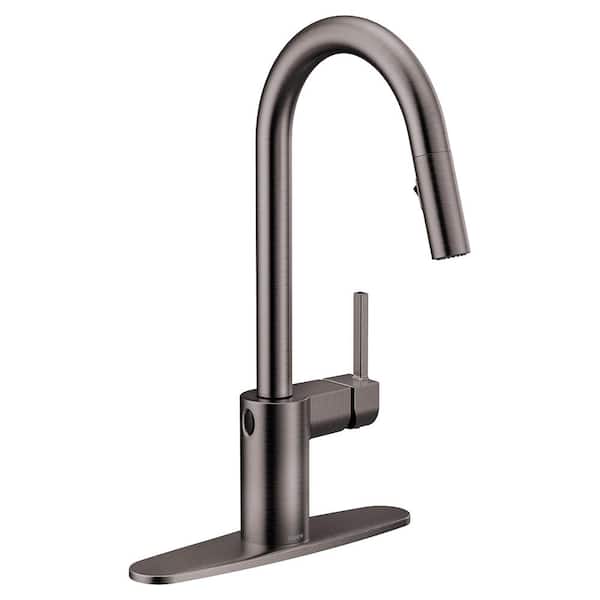 MOEN Align Single-Handle Touchless Pull-Down Sprayer Kitchen Faucet with MotionSense Wave and Power Clean in Black Stainless